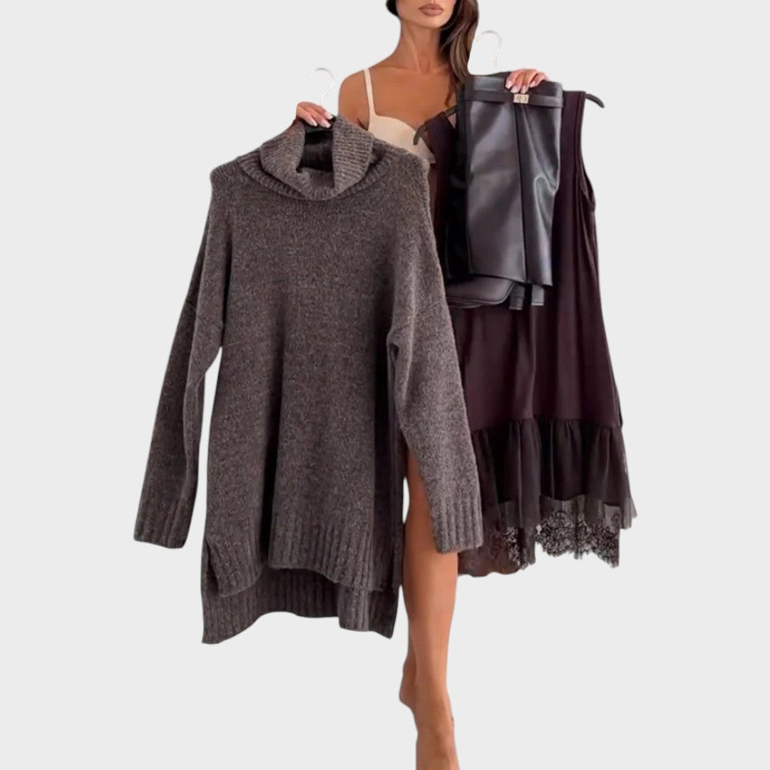 Cadence | Oversized Turtleneck Sweater Dress for Women
