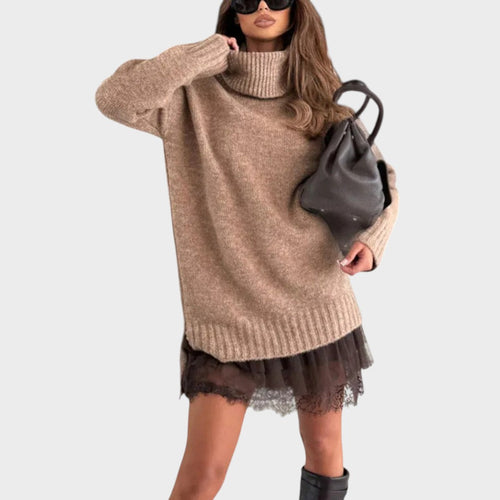 Cadence | Oversized Turtleneck Sweater Dress for Women