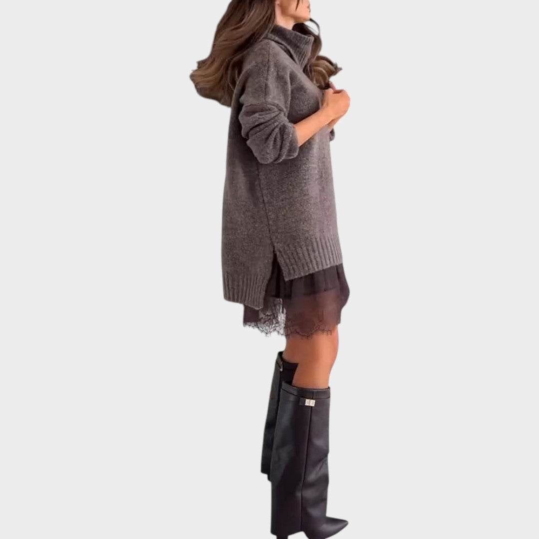 Cadence | Oversized Turtleneck Sweater Dress for Women