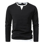 Vincent | Ribbed Crew Neck Long Sleeve Shirt for Men