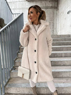 Dahlia's Belted Teddy Trench Coat with Notch Collar for Women