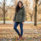 Laura | Fitted Quilted Puffer Jacket with Fur Hood for Women