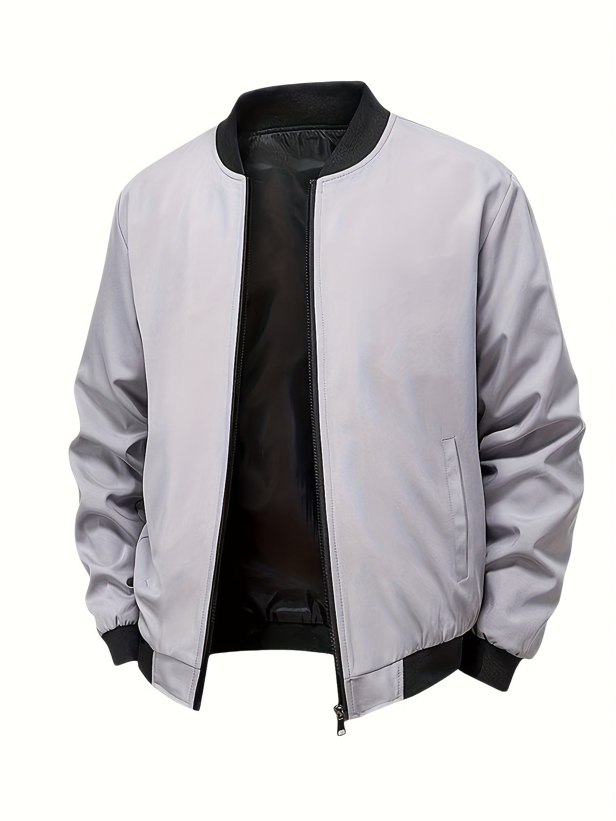 Christian | Ribbed Collar Longline Bomber Jacket for Men