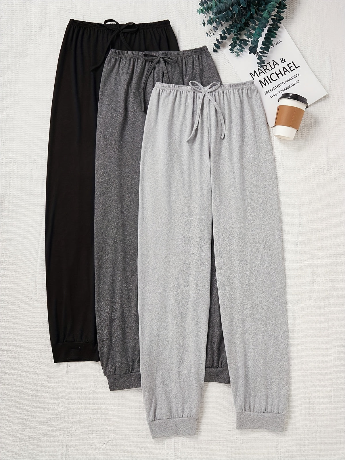 Birthe | Ribbed Drawstring Jogger Sweatpants Set for Women