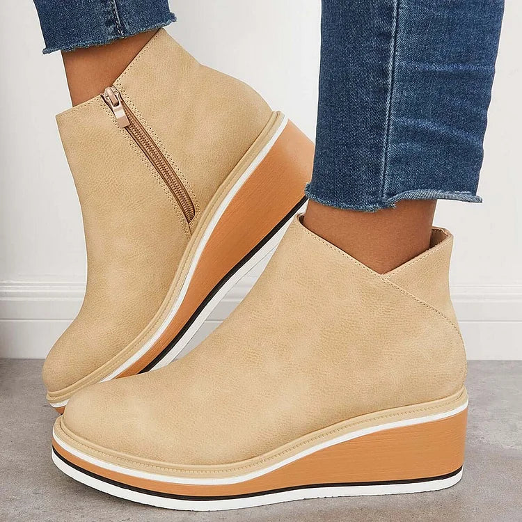 Hanne | Side-Zip Ankle Boots with Structured Sole for Women