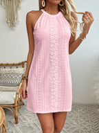 Ilona | Halter Neck Lace Sheath Mini Dress for Women