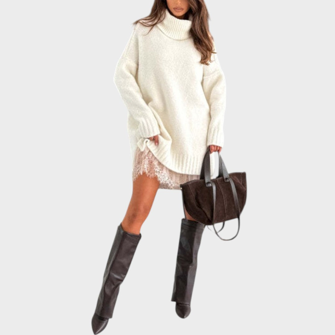 Cadence | Oversized Turtleneck Sweater Dress for Women