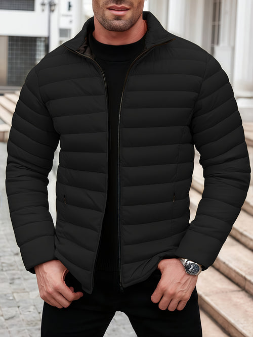 Conrad | Quilted Stand Collar Bomber Jacket for Men