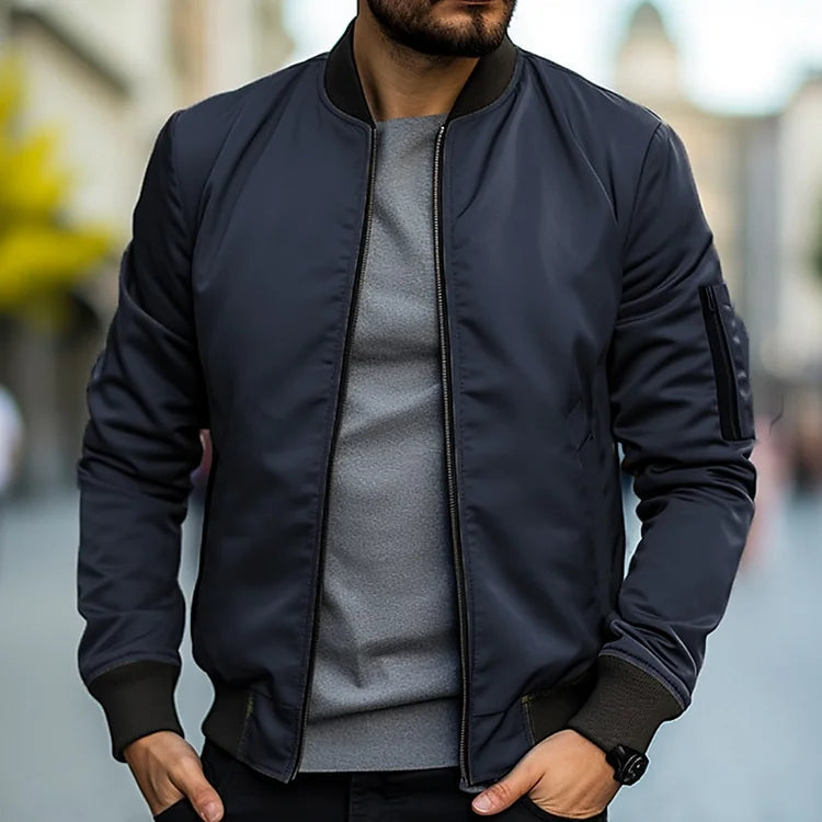 Arnold | Ribbed Collar Bomber Jacket for Men