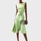 Pearl | Draped Asymmetric Sleeveless Midi Dress for Women