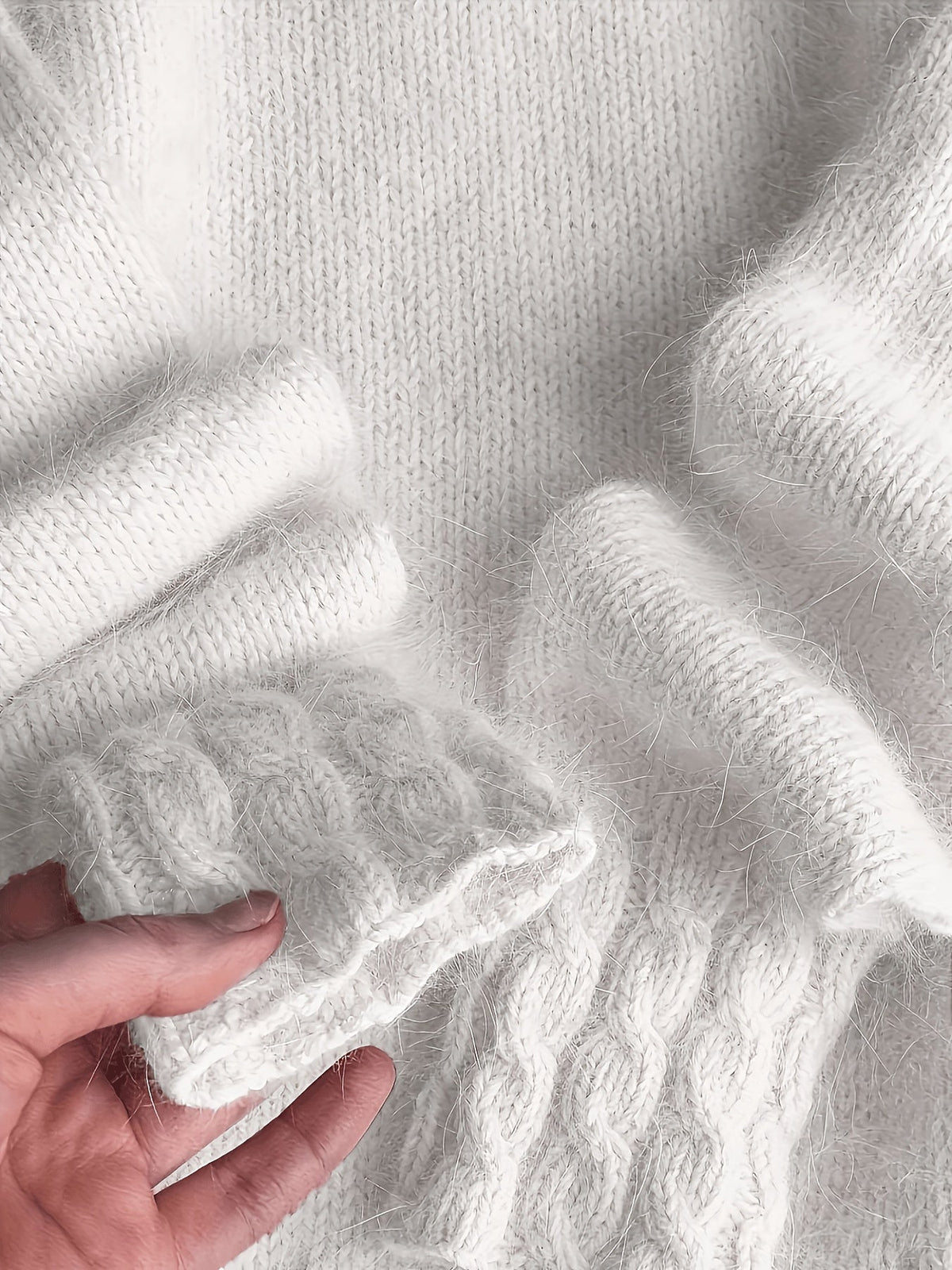Odalys | Ribbed Turtleneck Cable Knit Sweater for Women
