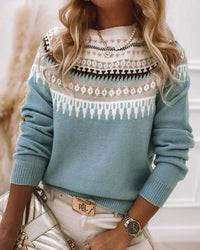 Georgina | Fair Isle Sweater with Crew Neck for Women
