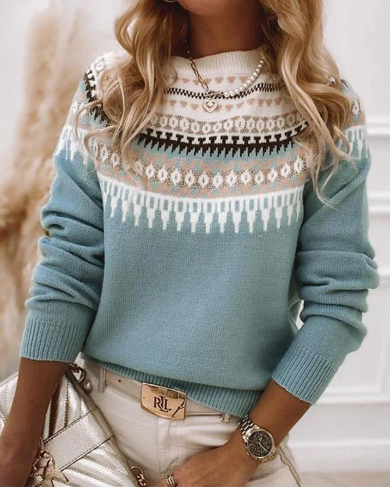 Georgina | Fair Isle Sweater with Crew Neck for Women