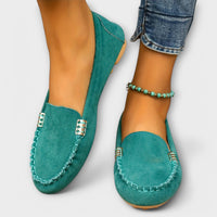 Oona | Metal-Trim Moccasin Slip-On Loafers for Women