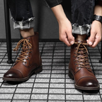 Jelte | Lace-Up Cap-Toe Leather Boots for Men