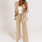Delara | Notched Lapel Blazer & Straight-Leg Trouser Set