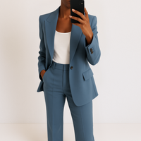 Delara | Notched Lapel Blazer & Straight-Leg Trouser Set