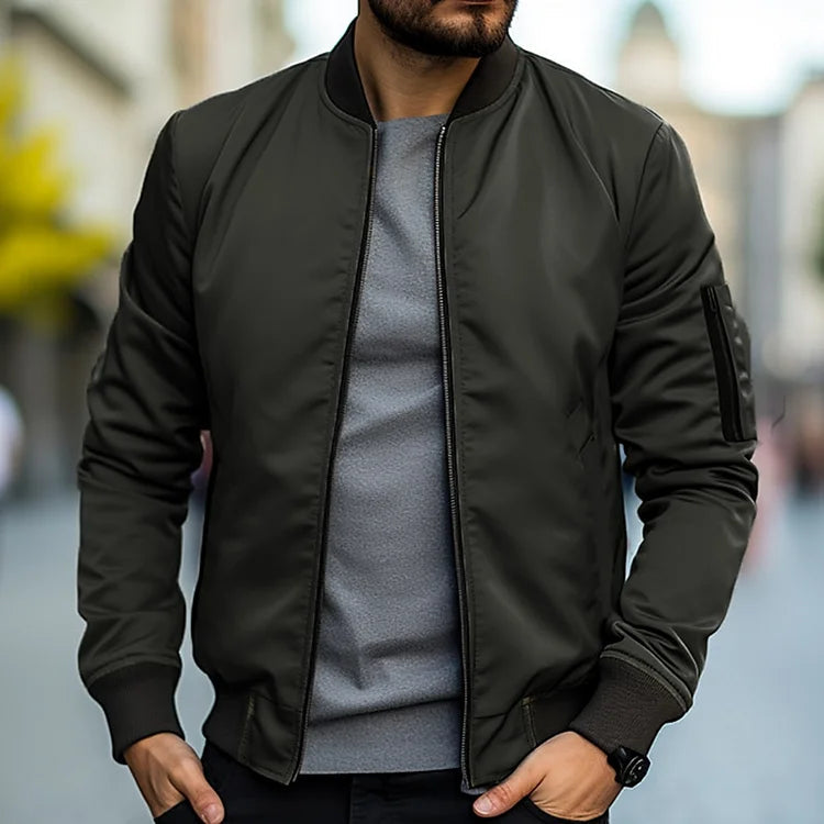 Arnold | Ribbed Collar Bomber Jacket for Men