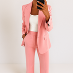 Delara | Notched Lapel Blazer & Straight-Leg Trouser Set