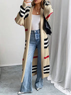 Annelies | Striped Colorblock Longline Cardigan for Women