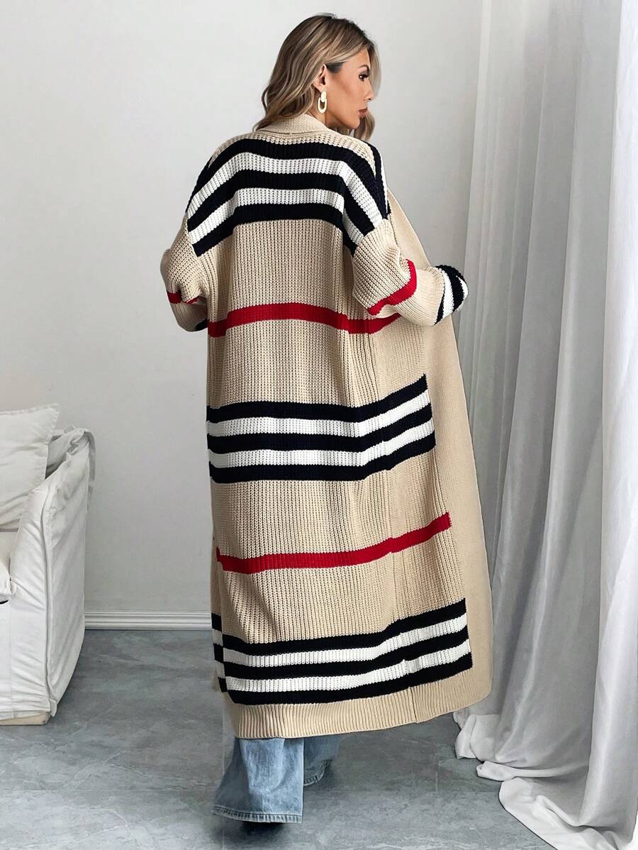 Annelies | Striped Colorblock Longline Cardigan for Women