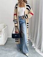 Annelies | Striped Colorblock Longline Cardigan for Women
