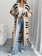 Annelies | Striped Colorblock Longline Cardigan for Women