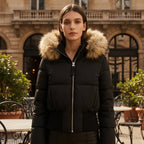 Loes Quilted Puffer Jacket with Ribbed Cuffs for Women