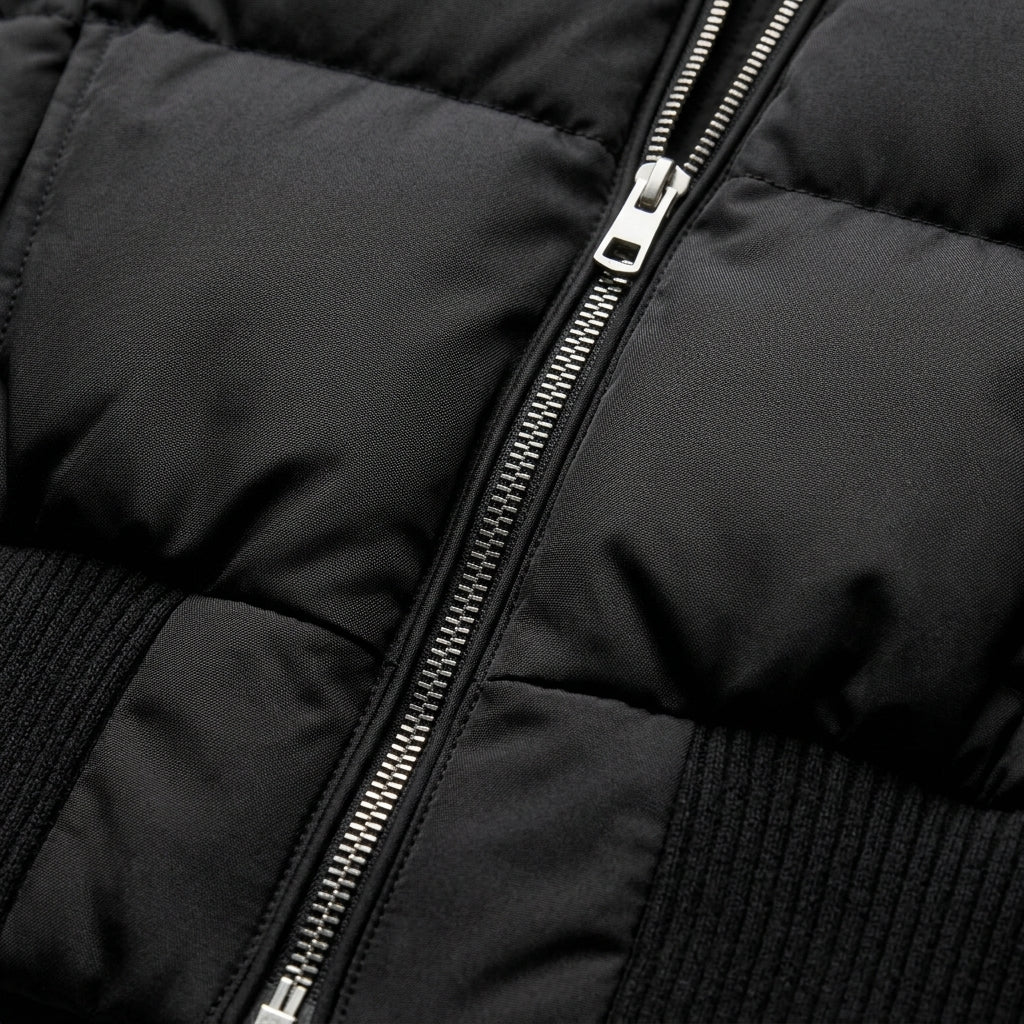 Loes Quilted Puffer Jacket with Ribbed Cuffs for Women