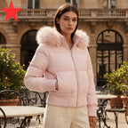 Loes Quilted Puffer Jacket with Ribbed Cuffs for Women
