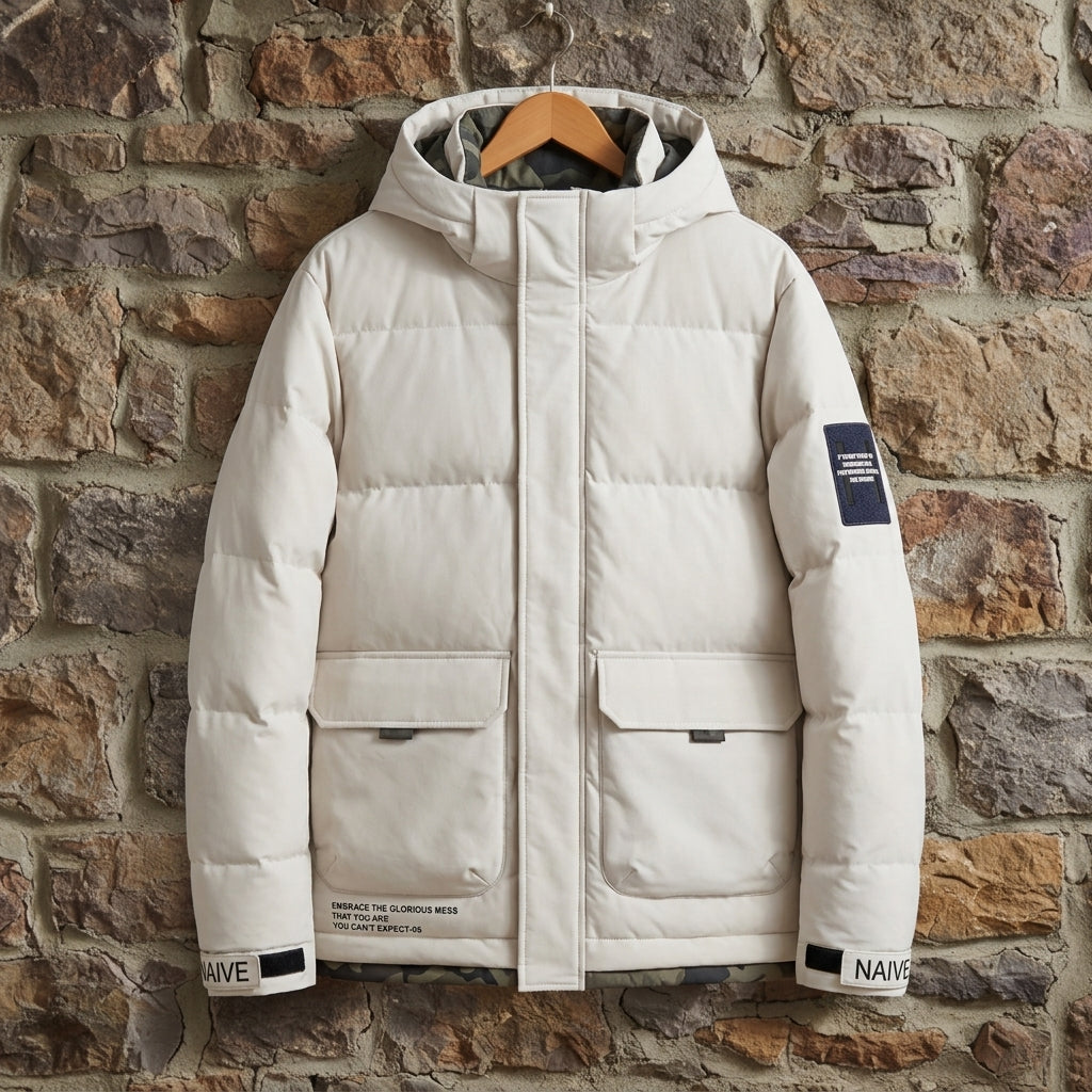 Sheldon | Hooded Puffer Jacket with Zip Front for Men