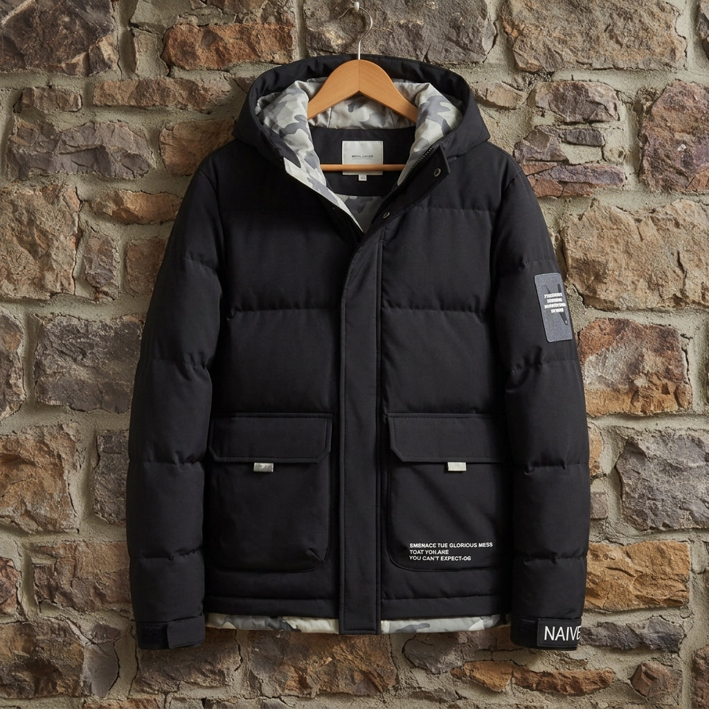 Sheldon | Hooded Puffer Jacket with Zip Front for Men