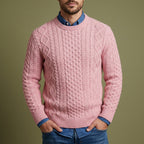 Dorien | Cable Knit Crewneck Knitted Sweater for Men