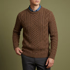Dorien | Cable Knit Crewneck Knitted Sweater for Men