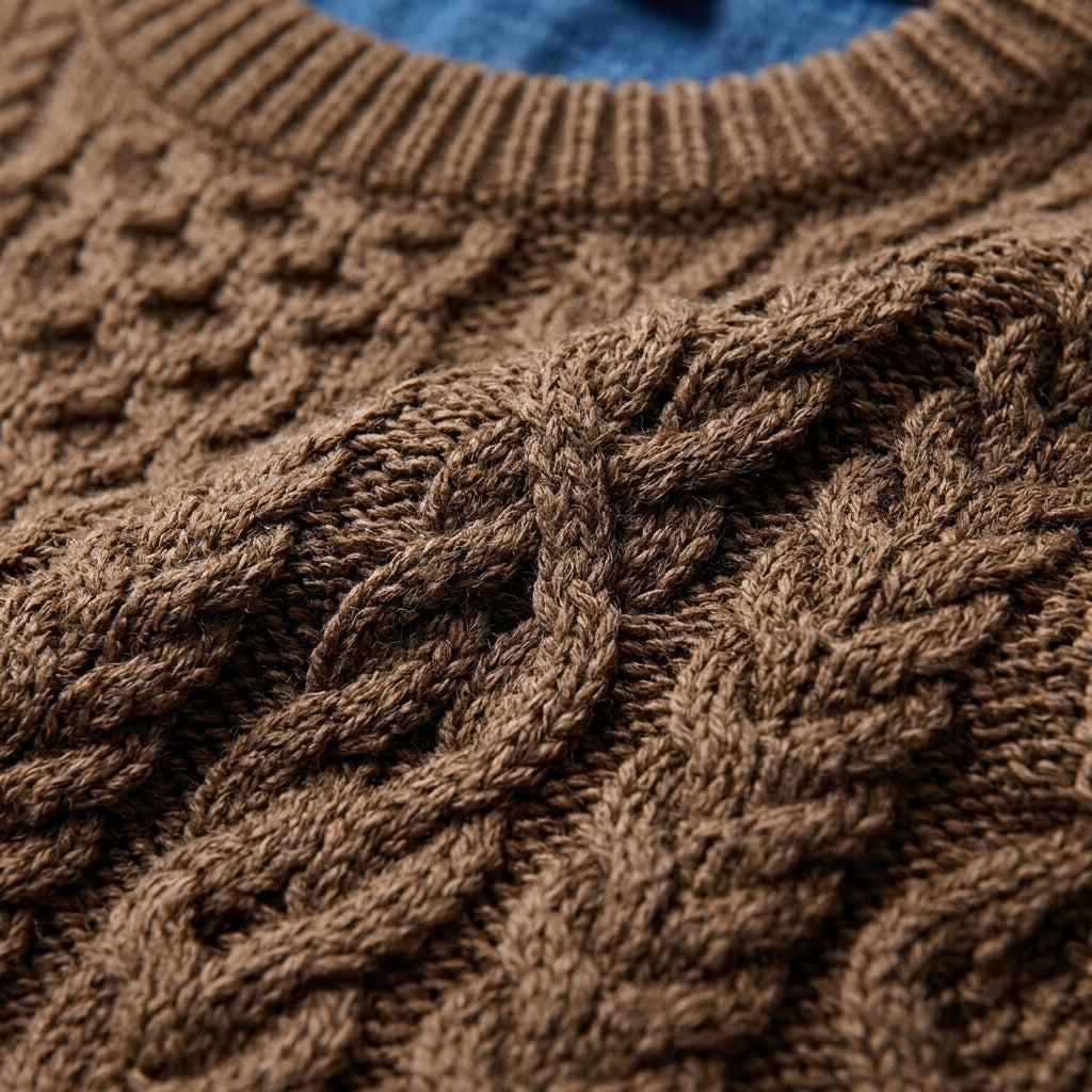Dorien | Cable Knit Crewneck Knitted Sweater for Men