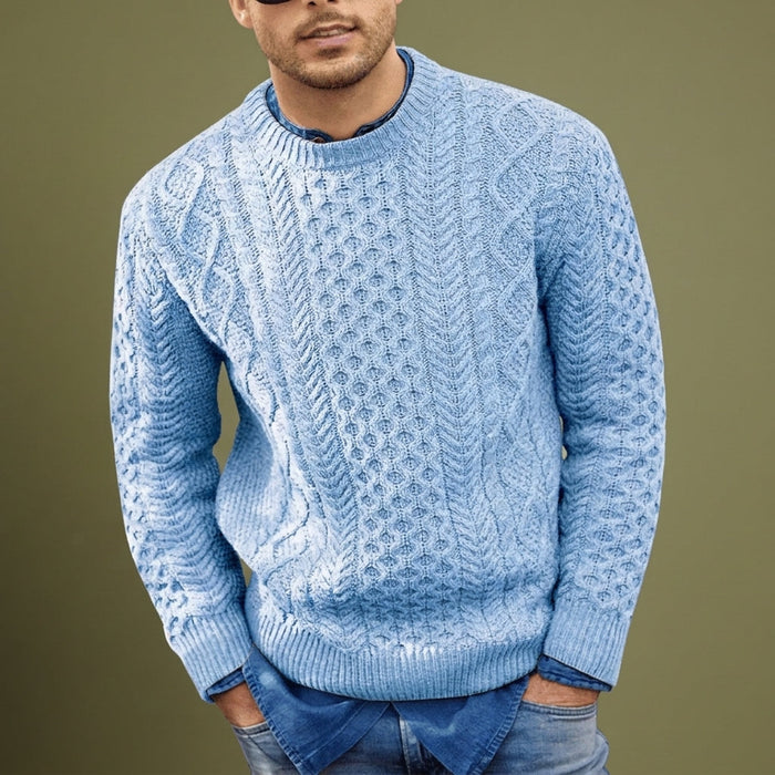 Dorien | Cable Knit Crewneck Knitted Sweater for Men