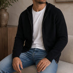 Paxton | Ribbed Kangaroo Pocket Zip-Up Hoodie for Men