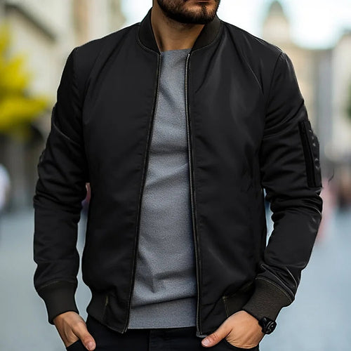 Arnold | Ribbed Collar Bomber Jacket for Men