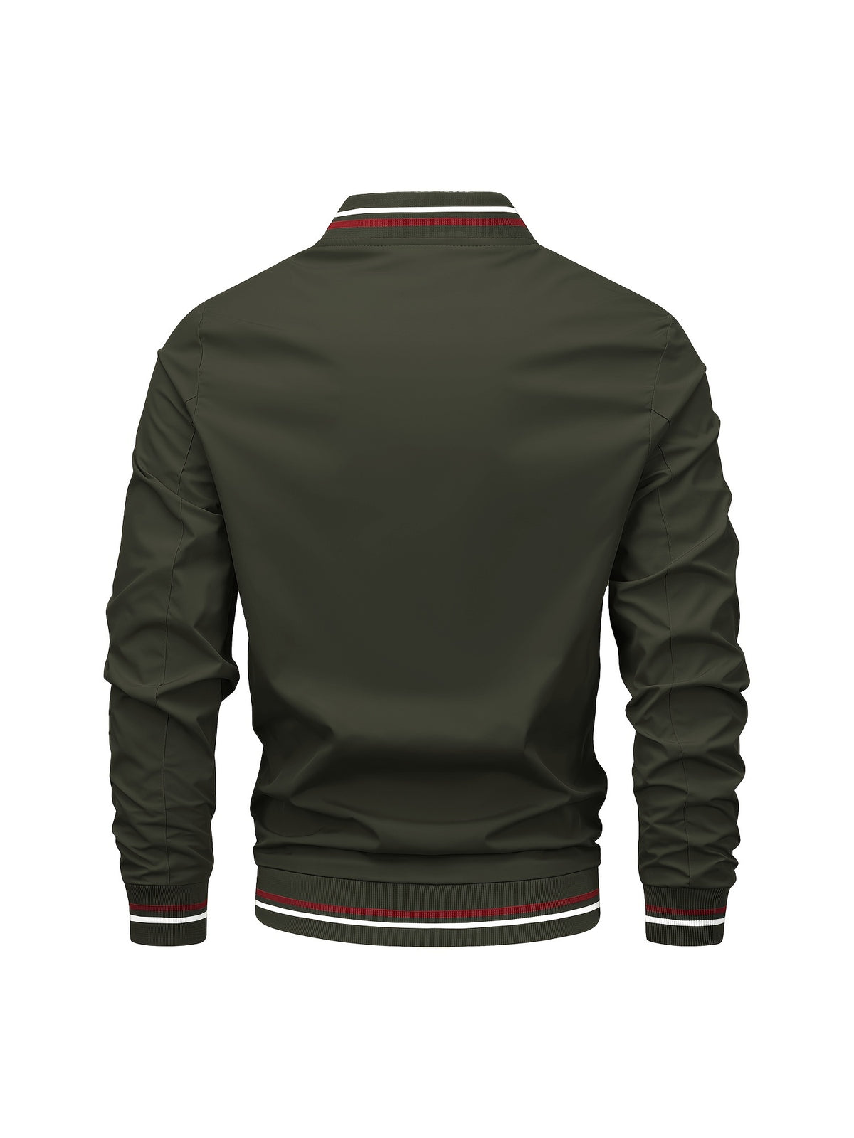Cedric | Ribbed Collar Zip-Front Bomber Jacket for Men