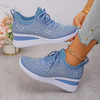 Nadalynn | Rhinestone Mesh Slip-On Sneakers for Women