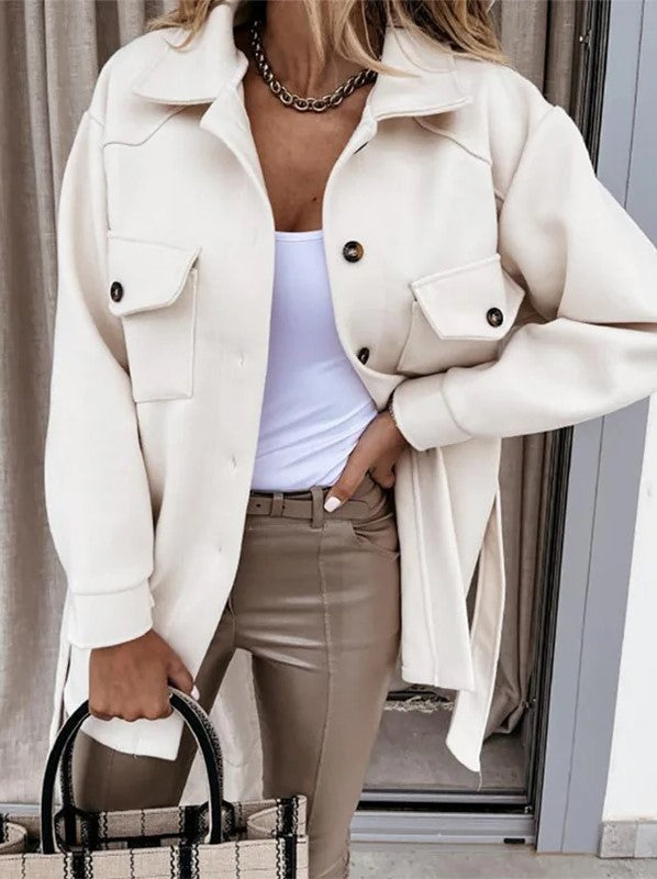 Melina | Double-Breasted Trench Coat with Lapel Collar for Women