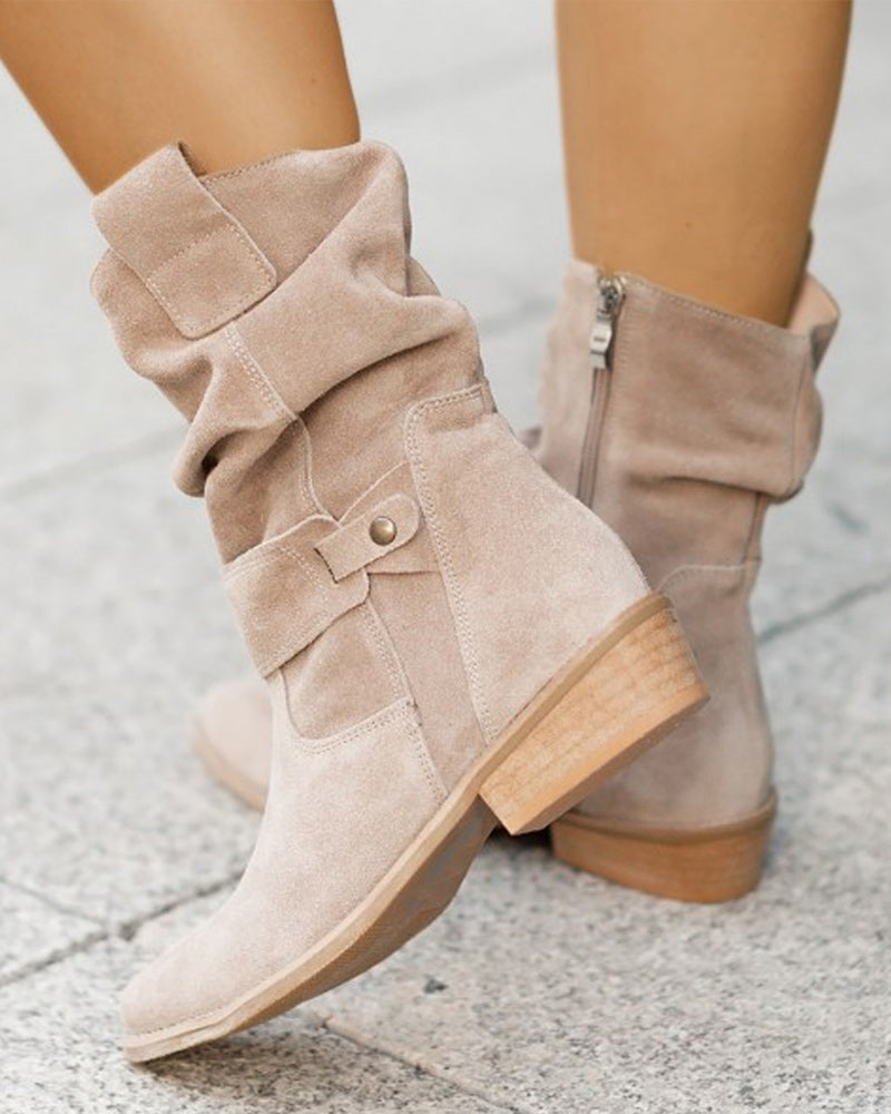 Solveig | Side-Zip Ankle Boots with Low Heel for Women
