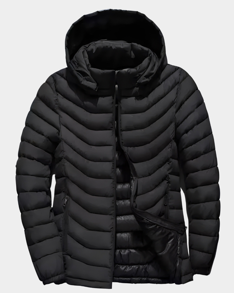 Garrett | Quilted Puffer Jacket with Detachable Hood for Men