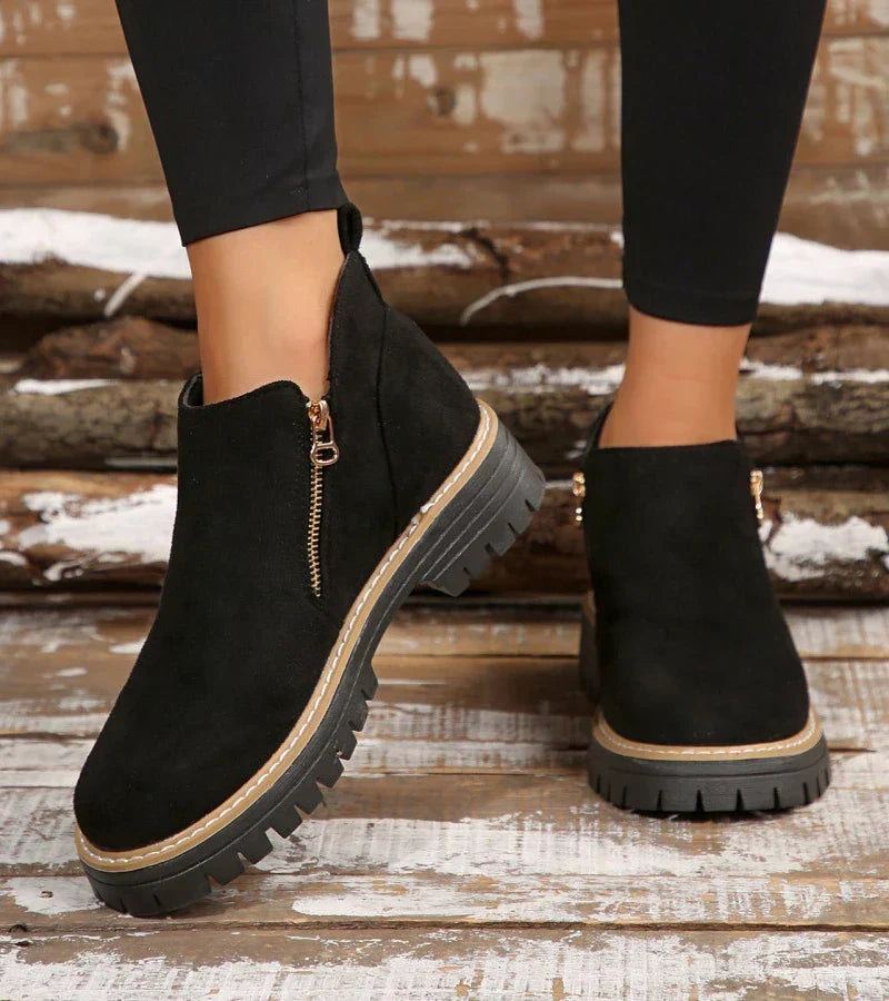 Alessia | Cushioned Wedge Ankle Boots with Side Zip for Women