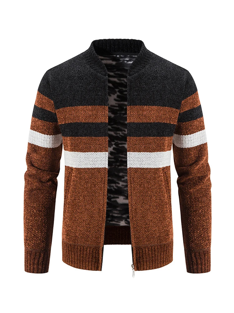 Nils | Ribbed Zip-Up Vest with Contrast Trim for Men
