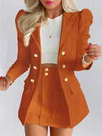 Agatha | Double-Breasted Blazer & Pleated Mini Skirt Set