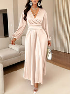 Inge | Wrap V-Neck Satin Cocktail Dress for Women