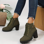 Fleur | Pointed-Toe Block Heel Ankle Boots for Women
