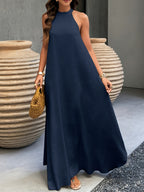 Noor | Textured Halter Neck Maxi Dress for Women
