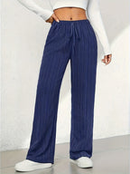 Carla | Baggy Sweatpants with Textured Ribbed Wide Leg for Women